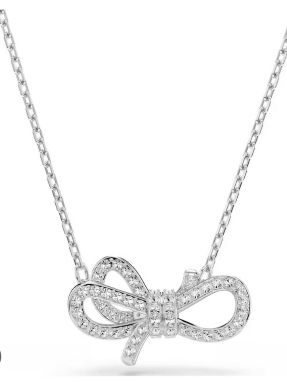 Swarovski Silver Crystal Lifelong Bow Necklace NWT